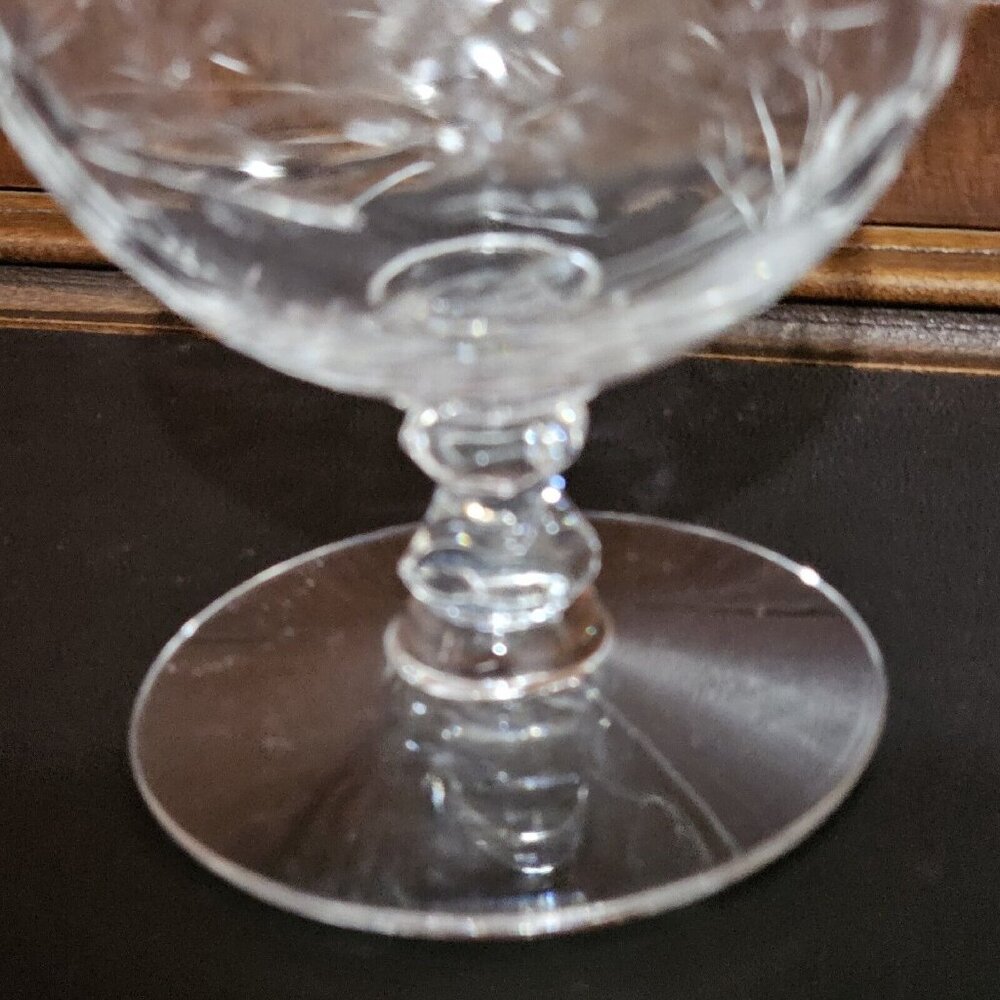 Cambridge Montrose Champagne Sherbet Glass stemware 3" short stem 4oz botanicals - Picture 3 of 12